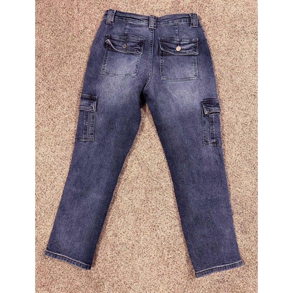 KanCan Avery Straight Leg Denim Cargo Jeans 0/23 - Picture 9 of 10